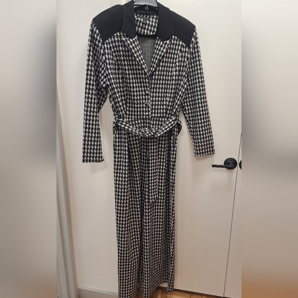Houndstooth Jumpsuit with belt
